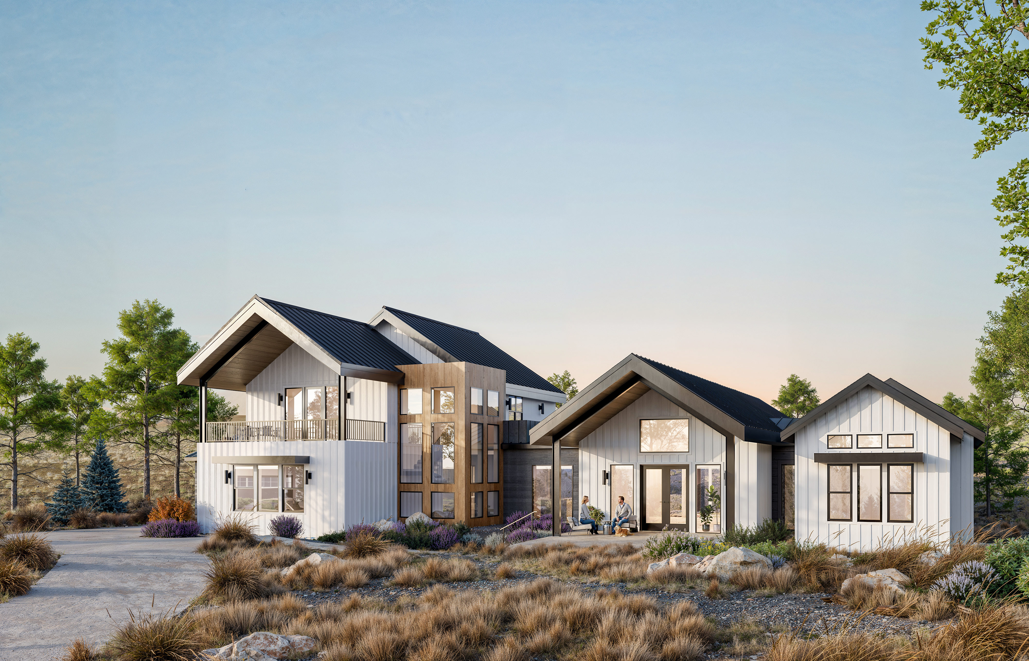 3-Gables Residence — custom home rendering, Boulder County, Colorado by Intentional Architecture